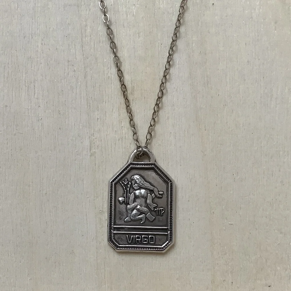 Virgo zodiac pendant-charm 16” chain (astrology) New Vintage sterling silver - Picture 2 of 13